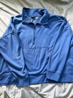 Women’s Blue Half-Zip Pullover Sweater